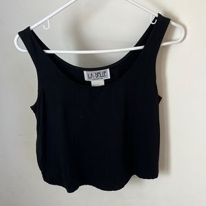 La Belle Black Cropped Tank